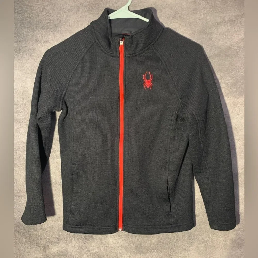 Spyder Black Jacket with Red Accents Boys Sz 10/12